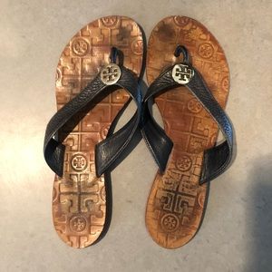 Tory Burch Thora Flip Flops-Navy